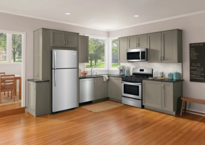 Elevate your kitchen with our sleek and efficient Top Freezer Refrigerator, designed to blend seamlessly with your home and provide maximum convenience. This classic model features a spacious fresh food compartment below and a separate freezer compartment above, offering easy access to both refrigerated and frozen items.